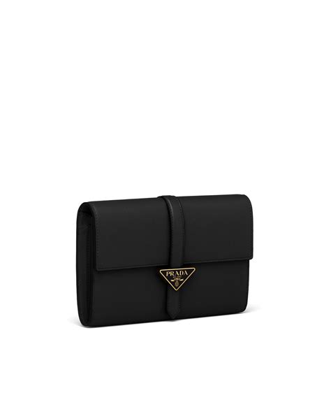 prada leather pouch wallet|prada wallet price list.